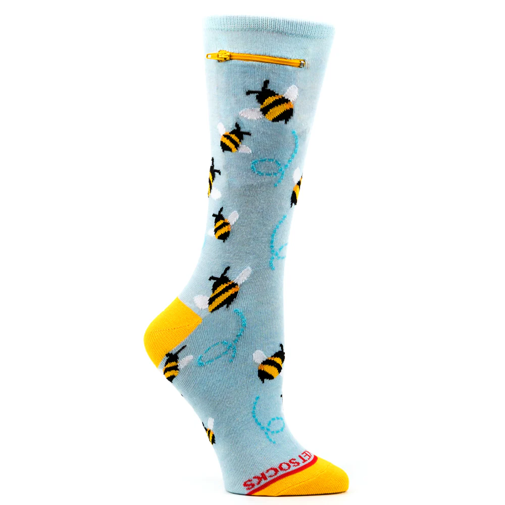 Pocket Socks, Bees On Blue S