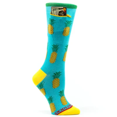Pocket Socks® Pineapple on Blue