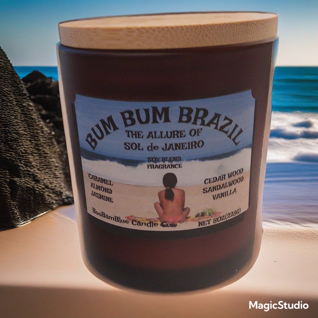 Bum Bum Brazil Candle, -10oz Frosted Candle