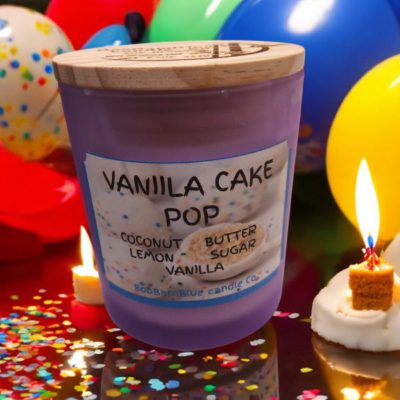 Vanilla Cake Pop 10oz Frosted Candle