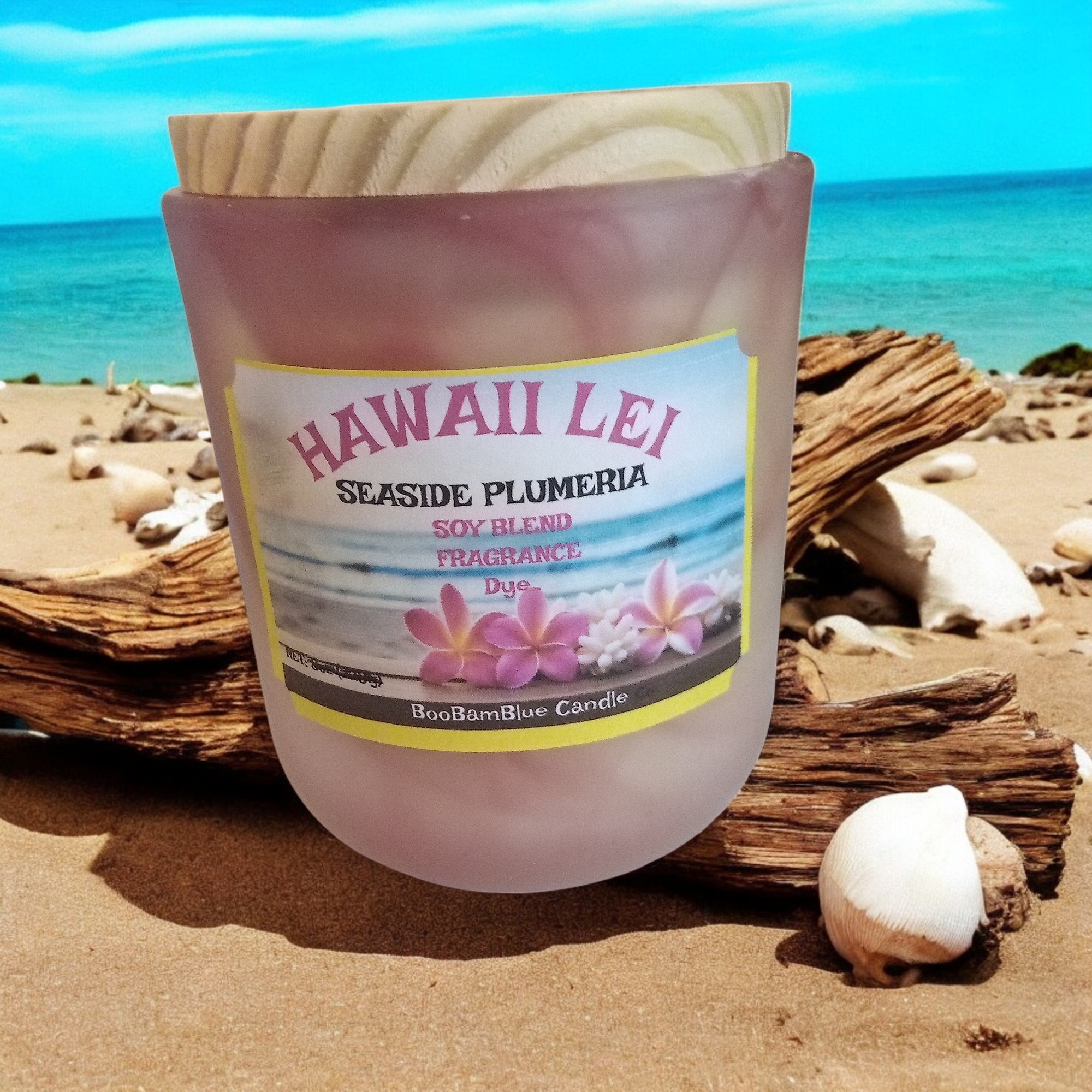 Seaside Plumeria Candle 14oz Swirl