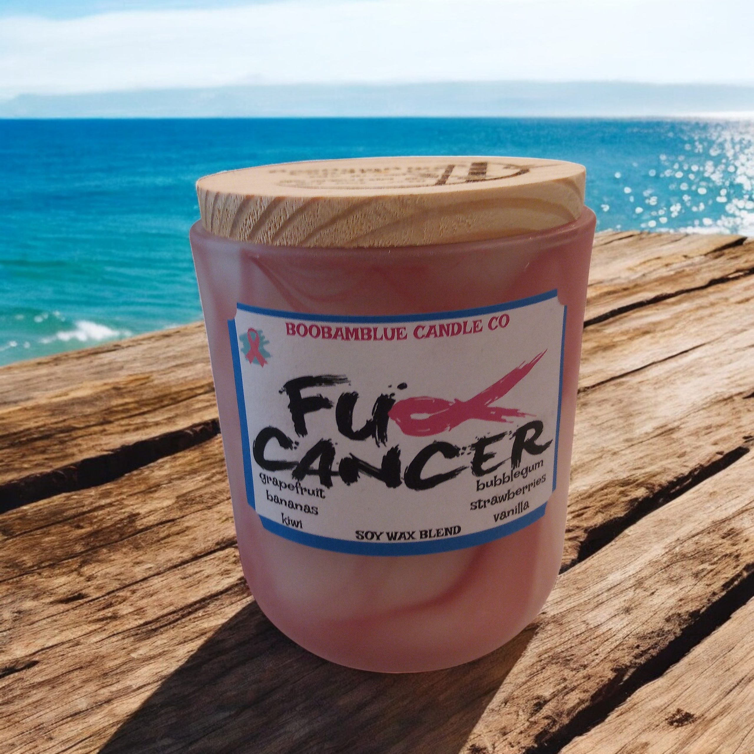FUK CANCER 14OZ SWIRL CANDLE