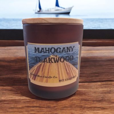 Mahogany Teakwood Candle 10oz Frosted